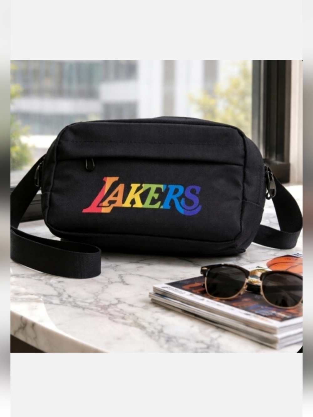 Limited Edition Lakers Black Cross Body Bag Unisex NWOT